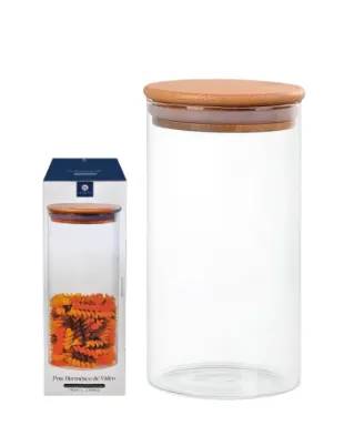 Pote Hermético 2,000ml com Tampa de Bambu