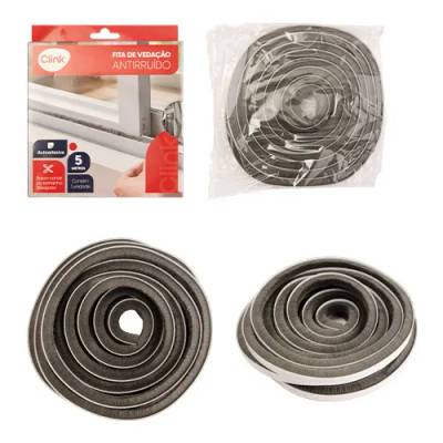 Fita Vedacão Autoadesiva Antirruido Plástico PP 0,7 cm x 0,8 cm x 5 M