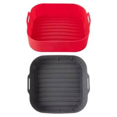 Forma Cozimento Quadrada Fritadeira Elétrica Silicone 19 cm x 19 cm x 5,3 cm