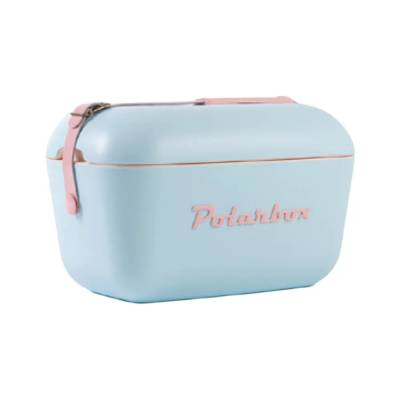 Polarbox Cooler 12 Litros Azul Celeste Alça Rosa Nude