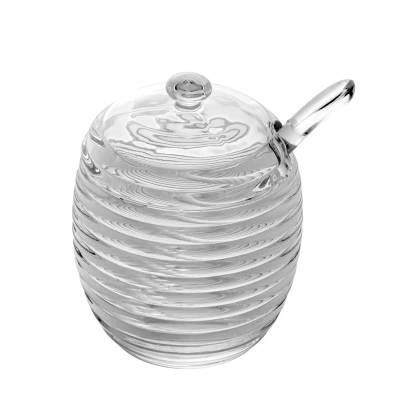 Açucareiro com Tampa e Colher Colméia 210ml Cristal