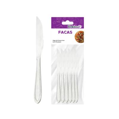 Jogo de Facas 6 Pçs 25 Gr 1,5mm - Inox