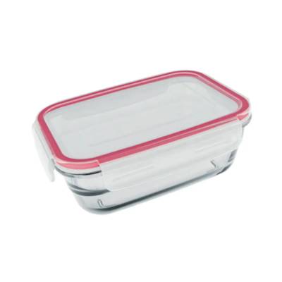 Pote Hermético 1540ml Vermelho - Vidro E Silicone