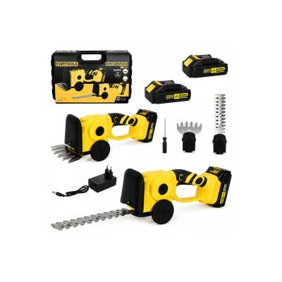 Cortador de Sebes/ Aparador de Arbustos 350W 2 Em 1 com 2 Baterias Recarregáveis (21V)
