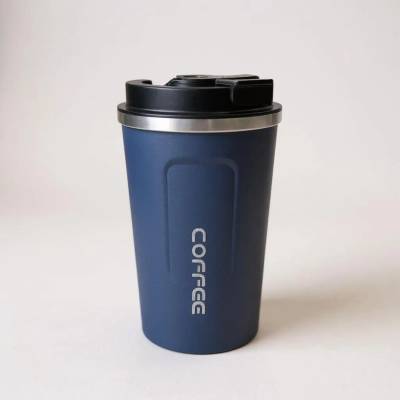 Copo Térmico MS-925 510ml para Café de Infusão a Vácuo em Aço Inoxidável com Tampa Quente e Frio - Azul Escuro