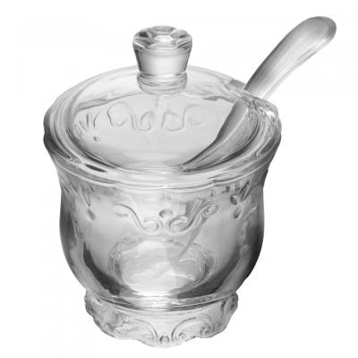 Açucareiro com Tampa e Colher Serena 180ml Cristal