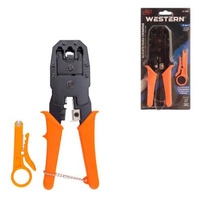 Alicate Crimpar 3x1 Laranja/Preto 8"