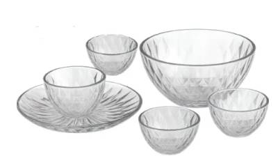 Conjunto de Travessa, Tigela E Bowls 6 Pçs