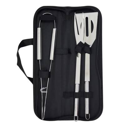 Kit 3 Peças Inox para Churrasco com Bolsa 34cm