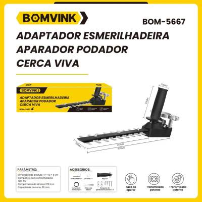 Adaptador Esmerilhadeira Aparador Podador Cerca Viva