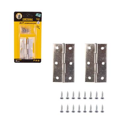 Kit Dobradiça 3’’ de Aço com 2 Unid,