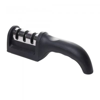 Afiador de Faca Premium em Aço Inox e ABS Black 20cm x 5cm x 7,5cm