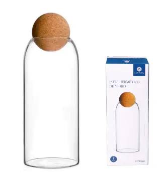 Pote Hermético 1,050ml com Tampa de Cortiça