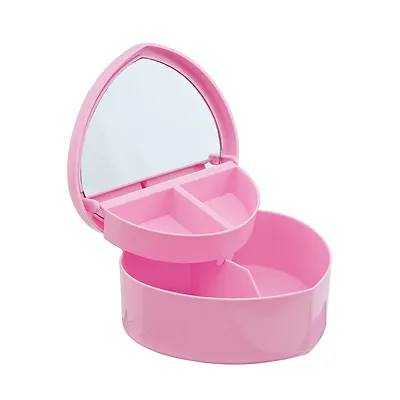 Espelho de Mesa com Suporte Duplo 13,5cm Rosa