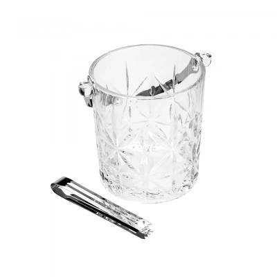 Balde para Gelo com Alça e Pegador Romano 15cm x 13cm x 14cm Cristal