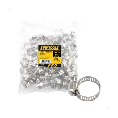 Abraçadeira Americano 100 Pçs - 13X19mm (3/4) - Inox Vazado / com Parafuso