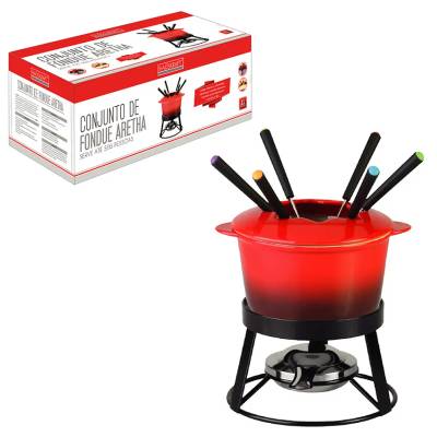 Conjunto Fondue Aretha Vermelho 11 Peças
