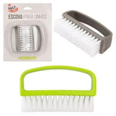 Escovas Unha KIT 2 Pçs Plástico PP 7 cm x 2,4 cm x 4,2 cm