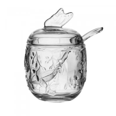 Açucareiro com Tampa e Colher New Butterfly 220ml Cristal Ecológico