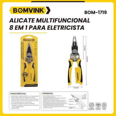 Alicate Multifuncional 8 em 1 para Eletricista