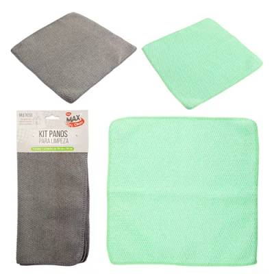 KIT 2 Pano Limpeza Poliéster 30 cm x 30 cm