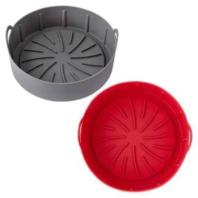 Forma Cozimento Redonda Fritadeira Elétrica Silicone 19 cm x 19 cm x 5,3 cm