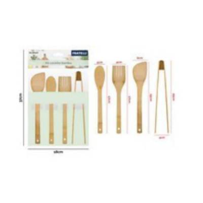 Kit Cozinha Bambu 4 Peças