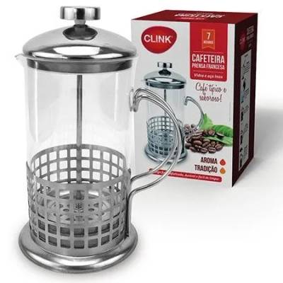 Cafeteira Prensa Francesa Vidro e INOX 800 ml (1 un)